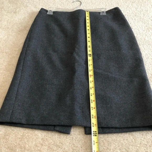 I Crew No. 2 Pencil Skirt Charcoal Gray Size 8 100% Wool Lined Classic Preppy - Picture 3 of 6